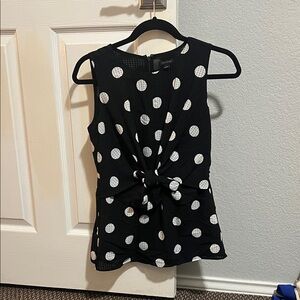 Ann Taylor Black and White Polka Dot Blouse